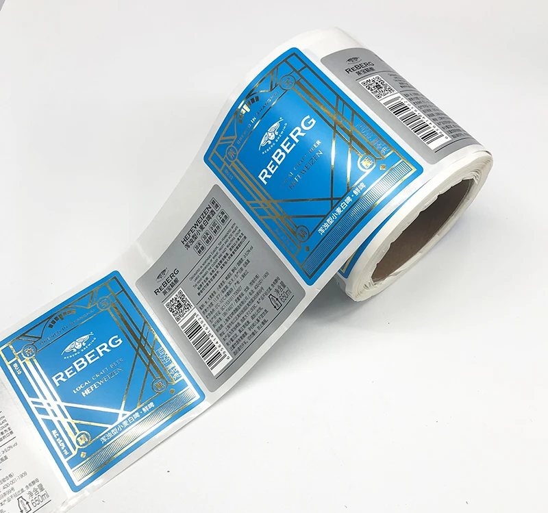 Custom Logo Sticker Gold Custom Roll Logo Luxury Waterproof Vinyl Sticker Gold Foil Vial Bottle Packaging Roll Labels Stickers