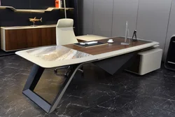 High-end modern luxury style office furniture mdf executive l shape office ceo table design