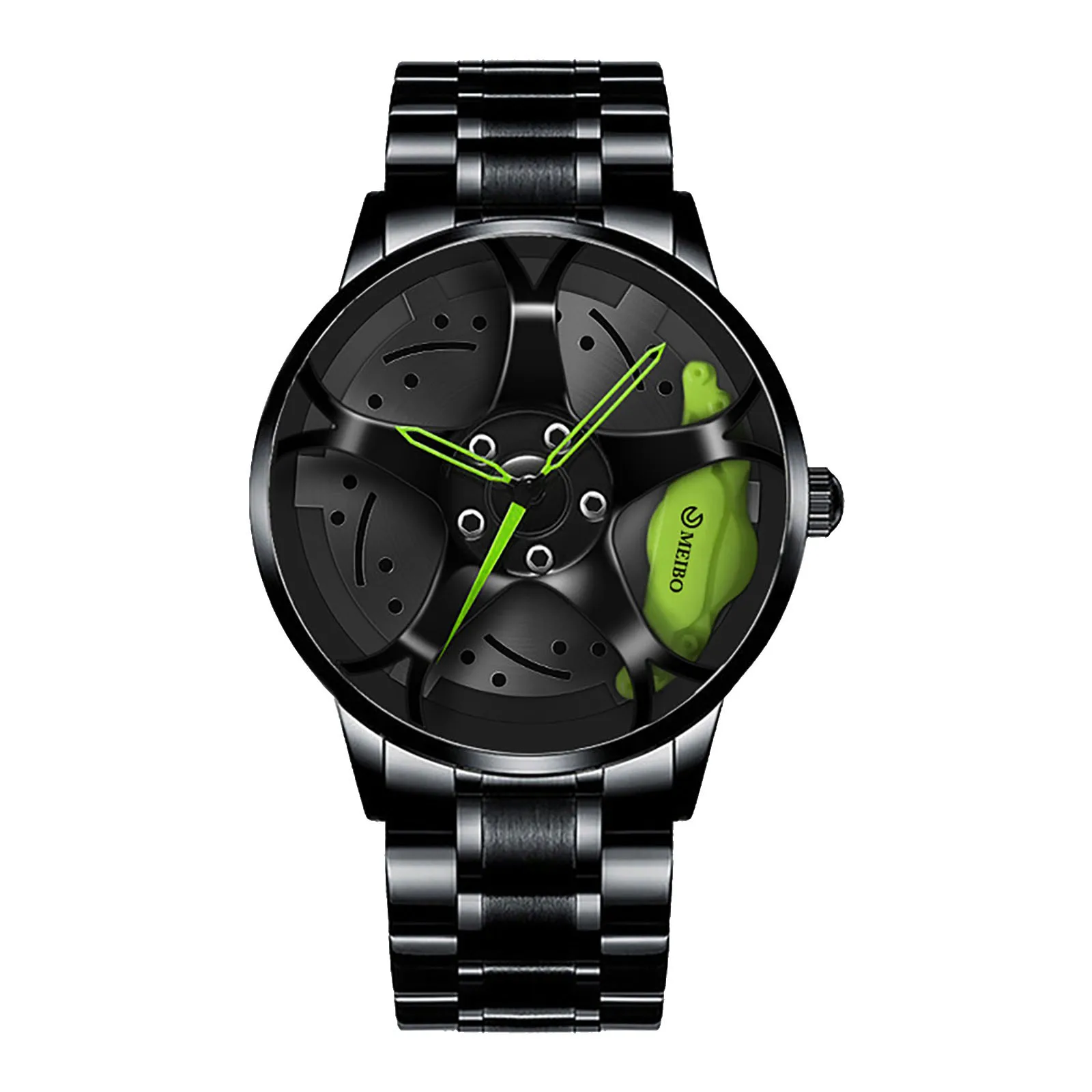 High Quality Unique Sports Wheel Watches Men Wrist Cool 3D Design Black Car Wrist Watch mw12