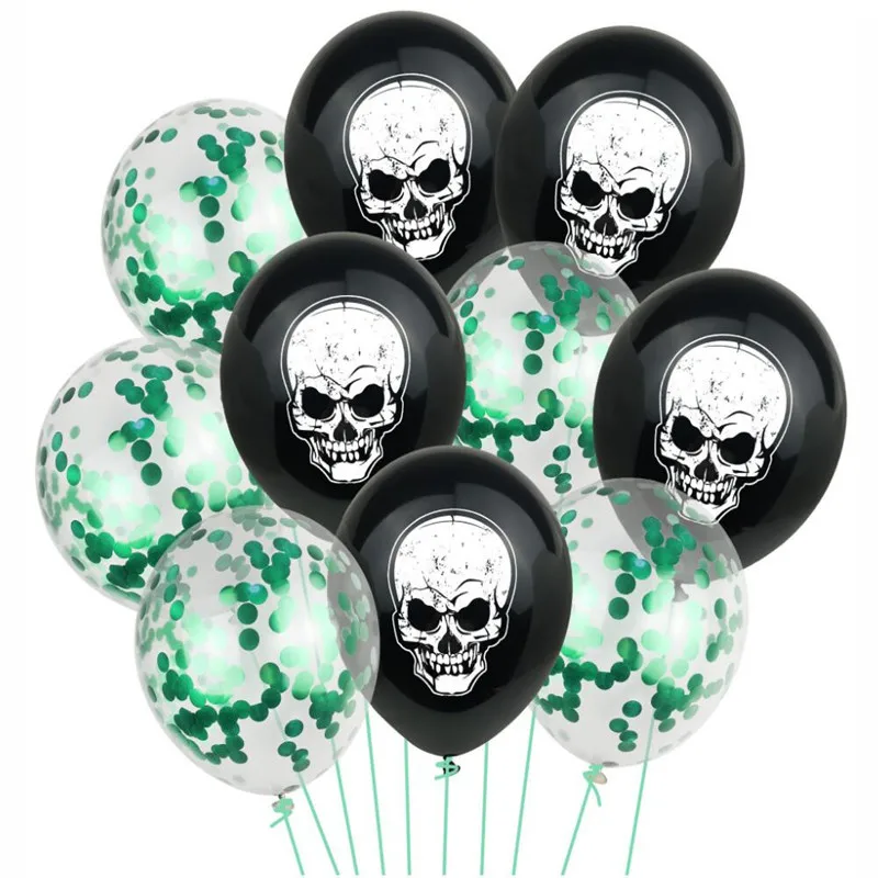 Halloween  Latex Balloon Set White Red Orange Halloween Party Crossborder Monopoly Customized Color  Halloween