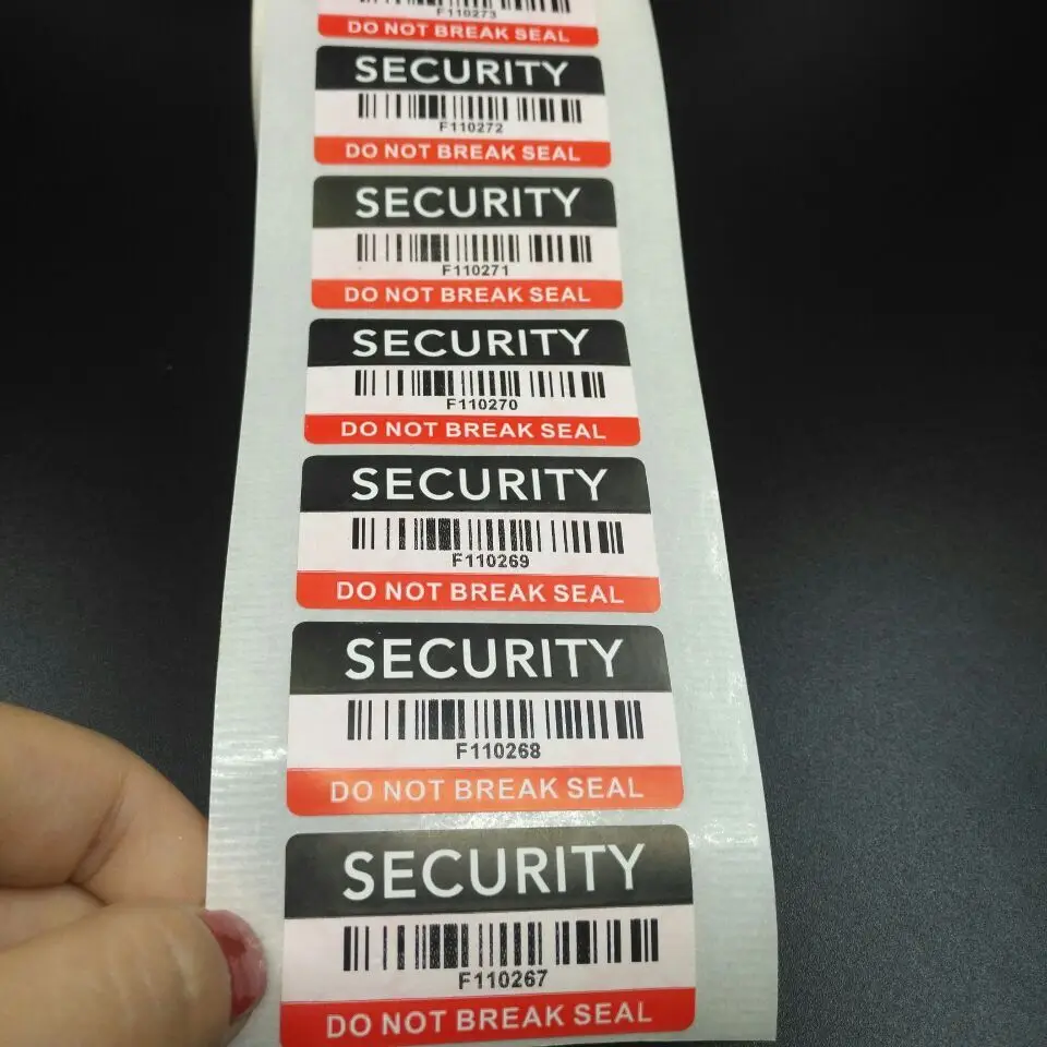 Custom Destructible Serial Number Sticker With Your Logo Tamper Proof Barcode sticker