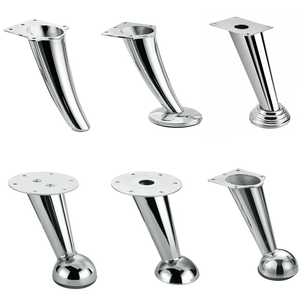 Wholesale Chromeplated Furniture Parts Metal Chair Leg Table Support Bed Feet Iron Sofa Legs