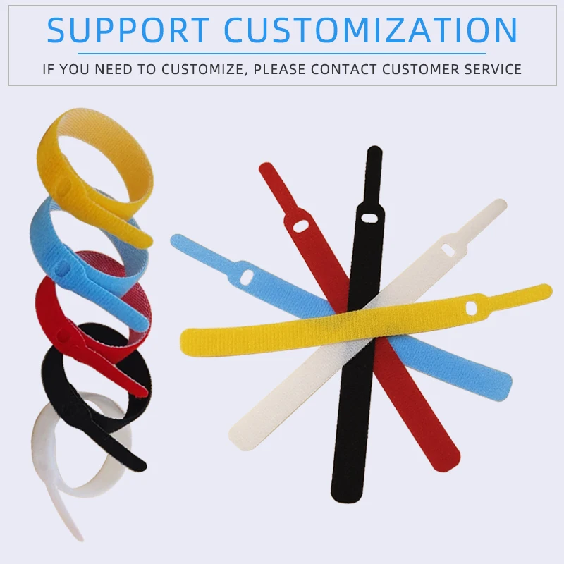 50 pieces Needle type box-pack Waterproof and reusable Adjustable Colorful Back To Back Hook And Loop Strap