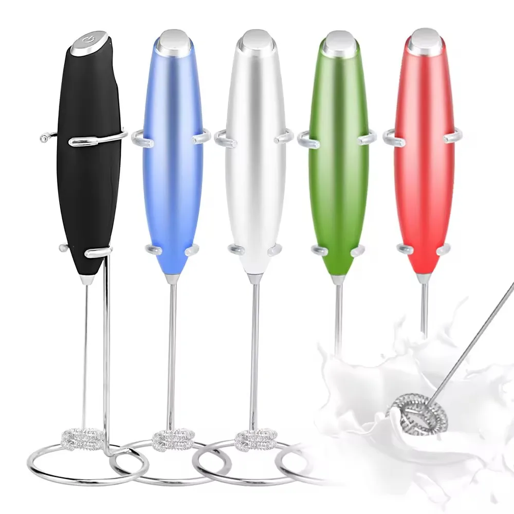 Coffee Electric Milk Frother Handheld Automatic Portable With Battery Kitchen Powerful Commercial With Stand