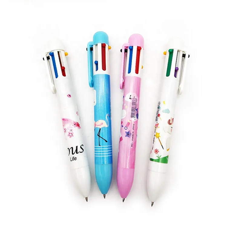 STASUN cute pattern printing 6 in 1 Multicolor Retractable Ballpoint Pens for Office School Supplies Students Children Gift