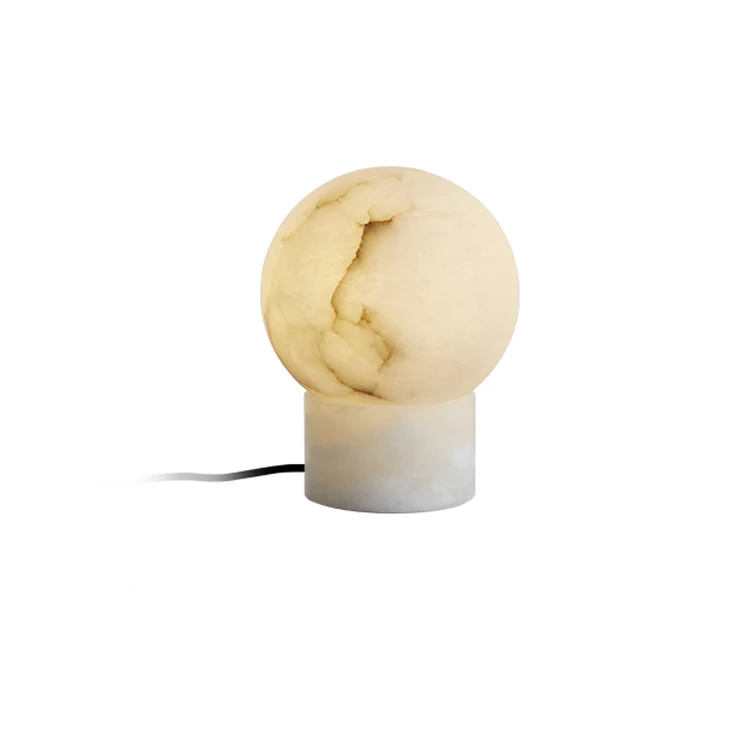 Современные скандинавские Роскошные испанские алебастровые каменные настольные лампы для гостиной спальни мраморные
