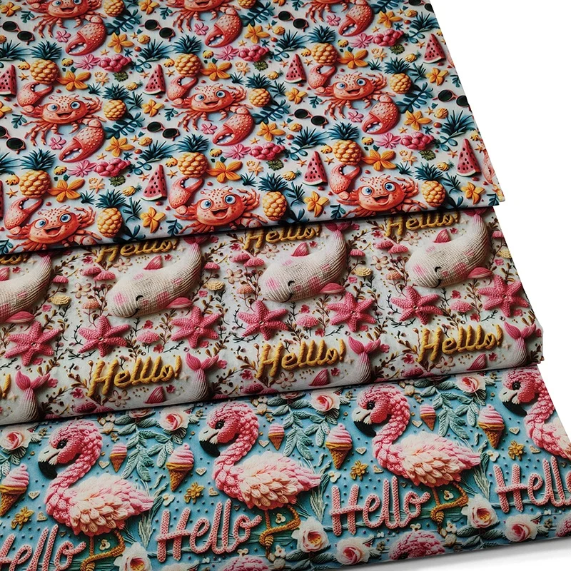 3d Imitation Embroidery Digital Print Tc Fabric Polyester Cotton Flower Designer Sewing Quilting Diy Material Textile