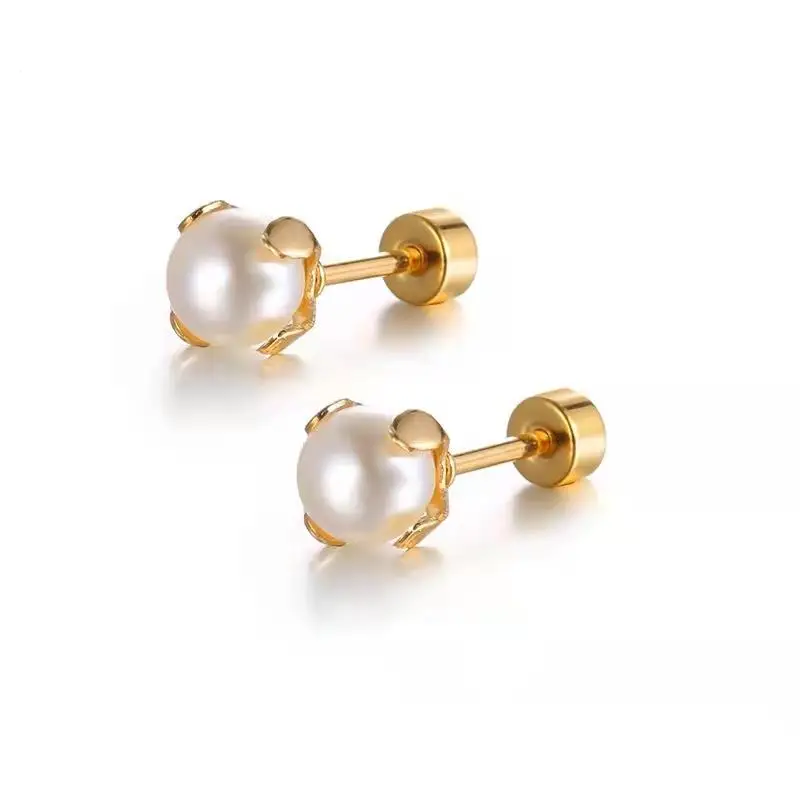 High Quality Stainless Steel Earrings Jewelry Claw Pearl MINI Earring