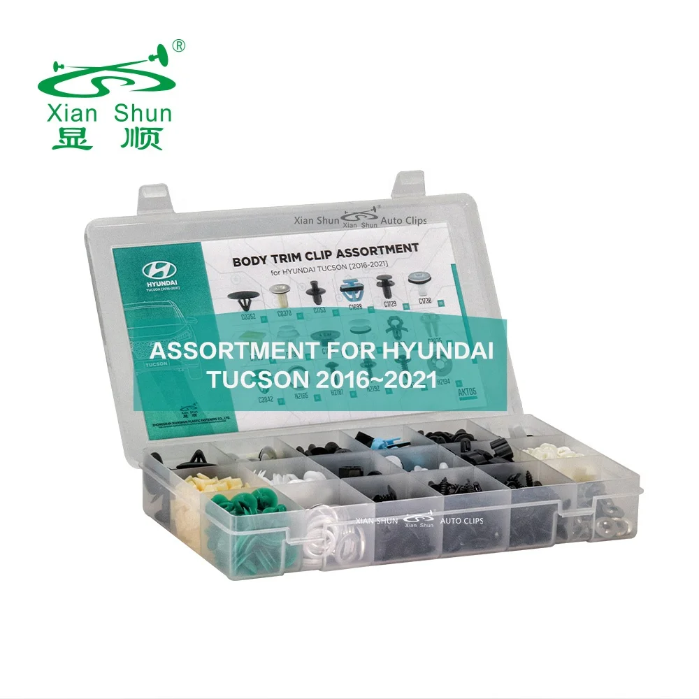 XianShun 568pcs Assortment Kits Auto Fastener Clips For Hyundai TUCSON 2016~2021 Universal Car Repair Assorted Kit