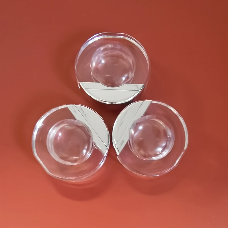 customize new round cosmetics transparent powder blusher cream squeeze plastic cosmetics empty concealer liquid