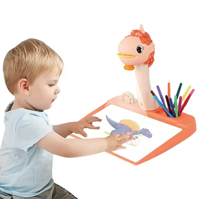 2 IN 1 Multifunctional Music Smart Drawing Projector Table Projection Painting Educational Toys for Kids