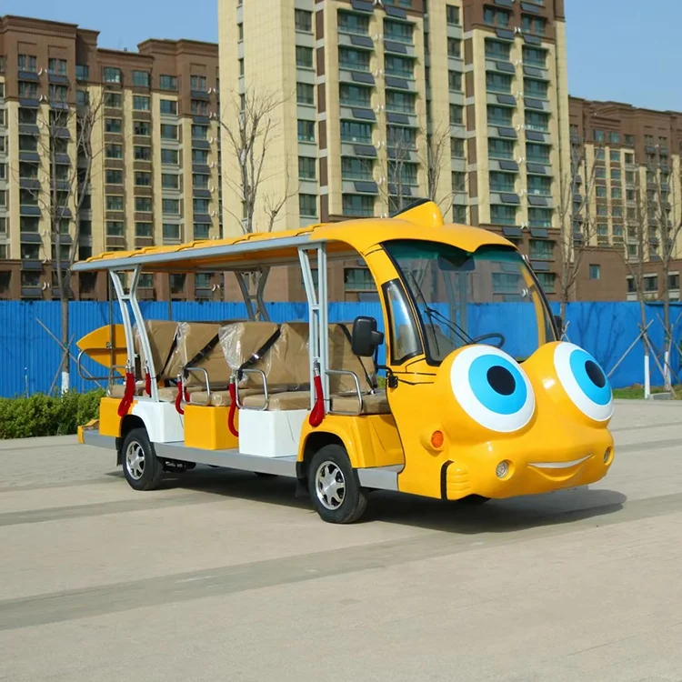 grwa 14 seats electric sightseeing car shuttle bus with ce cartoon sightseeing mini car
