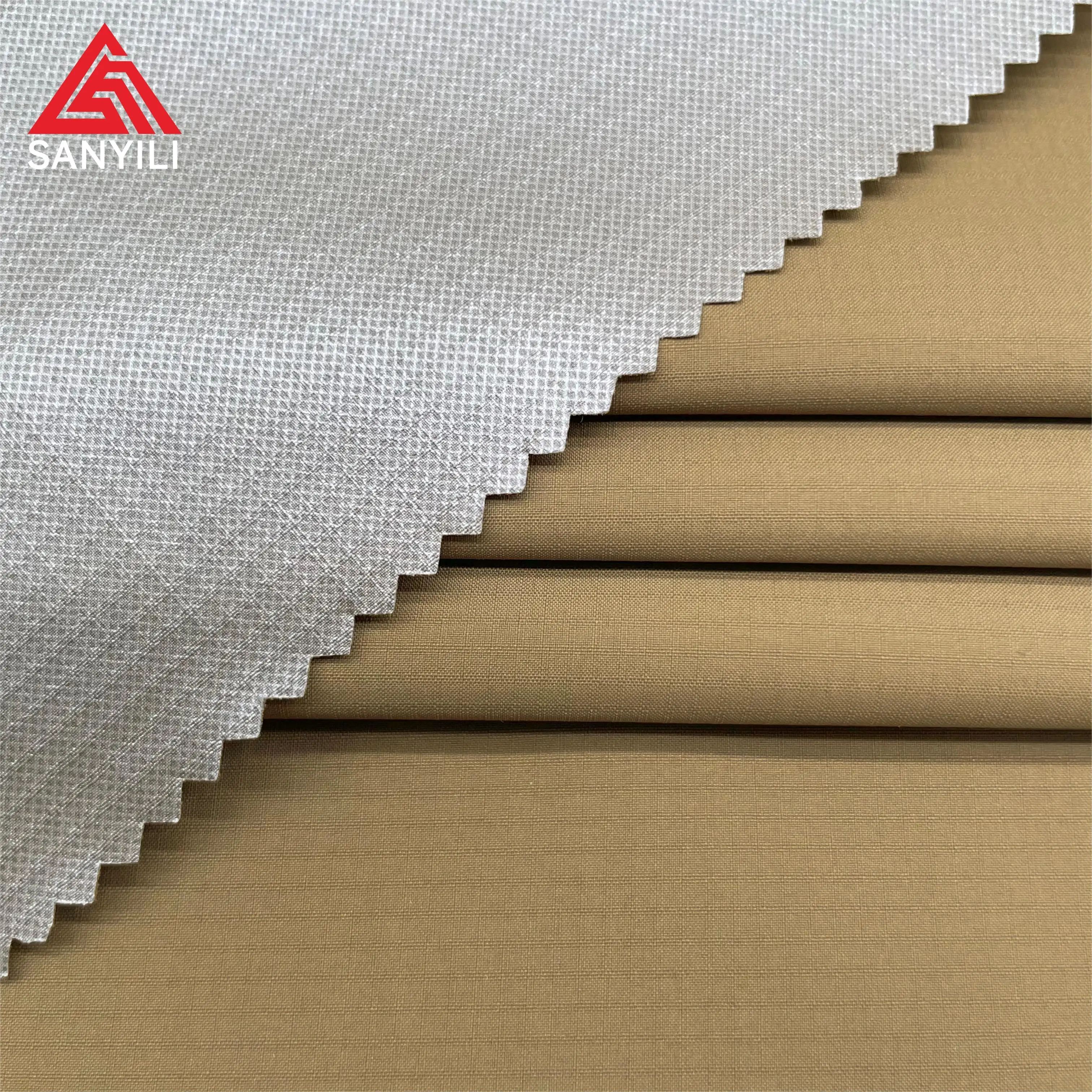 300T nylon check polyester pongee nylon ripstop composite very lightweight fabric