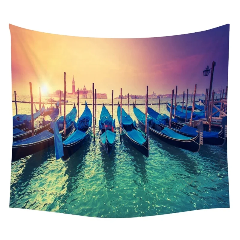 Factory Outlet Beach Starfish Shell Small Fishing Tapestry European Modern Print Living Room Kitchen Background Wall Blanket