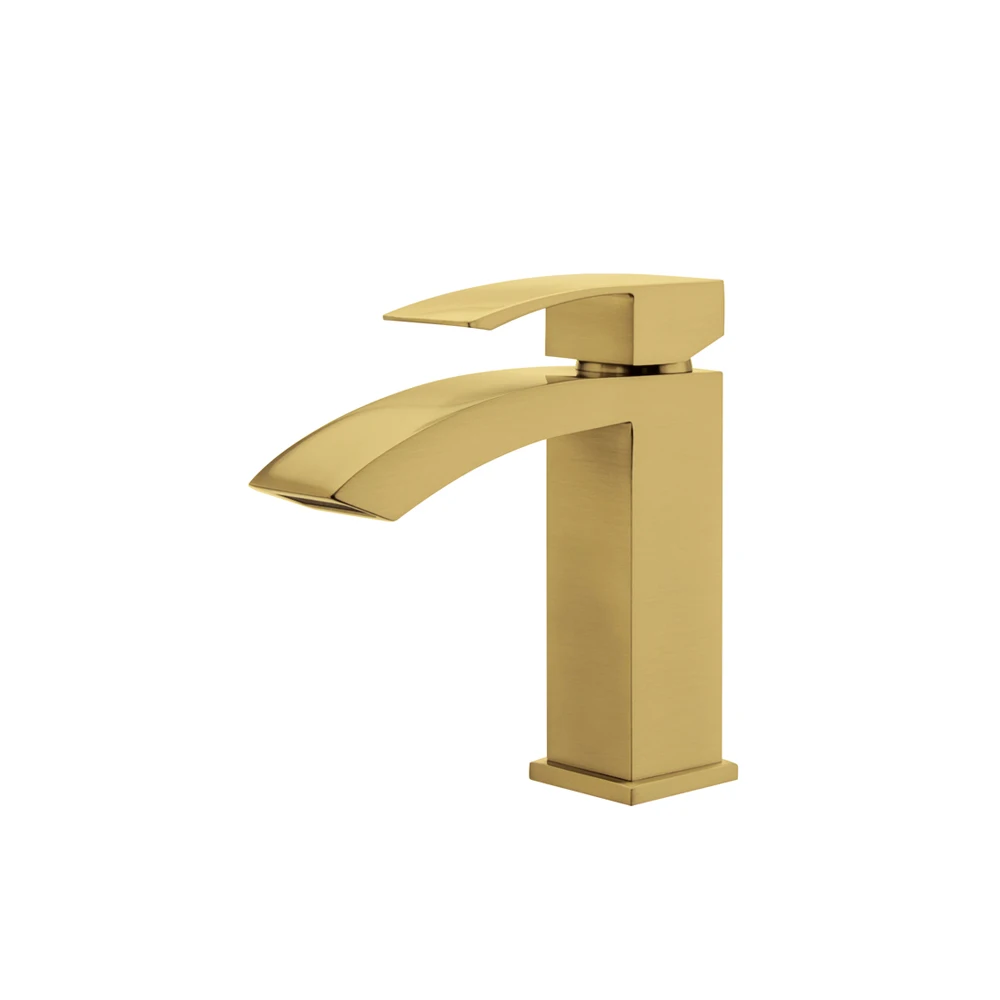 Tall Gold Basin Faucet Luxurious Single Lever  Brushed Gold Bathroom Wash Basin Faucet Brass Tall Basin Mixer