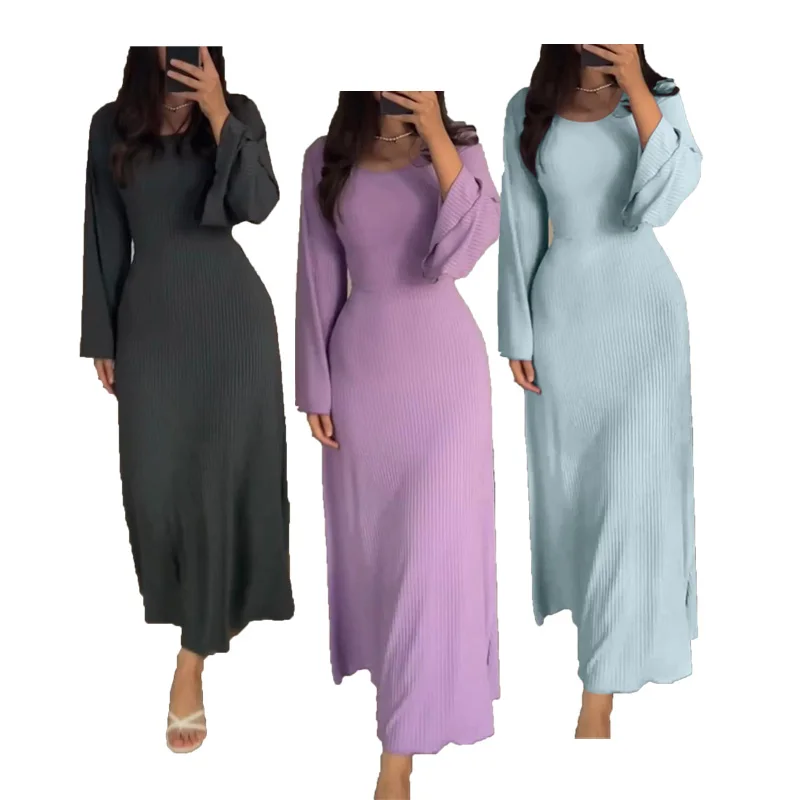 New Arrivals Long Sleeve Dresses Women Flare Sleeve Fall Business Dress