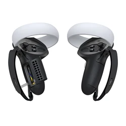 KIWI design Upgrade Version Controller Grip Cover for Oculus quest 2 accessories with replaceable battery opening (black)