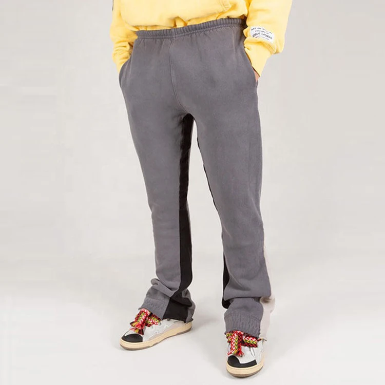 Custom Flare Sweat Pants Men Fleece Cotton Track Pants Winter Casual Streetwear Baggy Stacked Sweat Pant