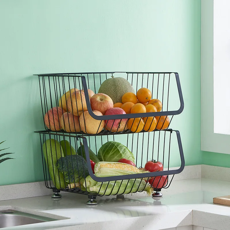 Multi-layer Kitchen Rack Storage Shleves Vegetables Fruit Basket Rolling Trolley Cart Kitchen vegetable storage rack