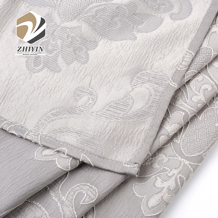 Hot sale beautiful woven 100 polyester blackout jacquard window curtain