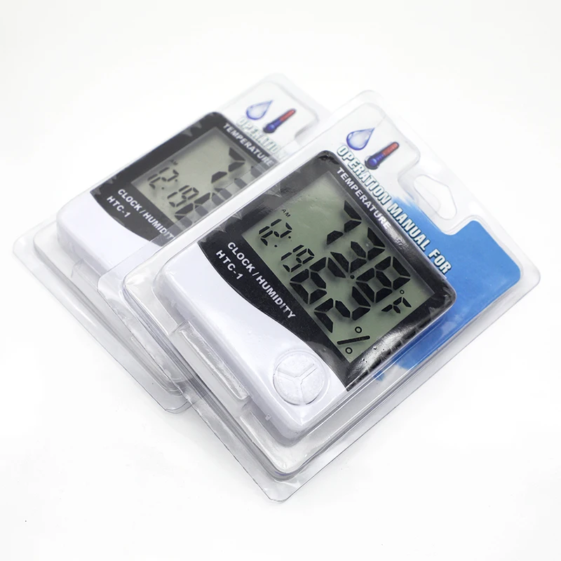 Humidity Thermometer Hygrometer Weather Station Clock Htc-1 Room Thermo Temperature Meter