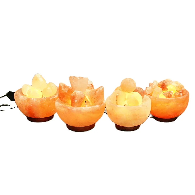 Himalayan Salt Night Light salt lamp Hand Carved Natural Salt Wall Lamp with 360 Degree Rotatable Plug