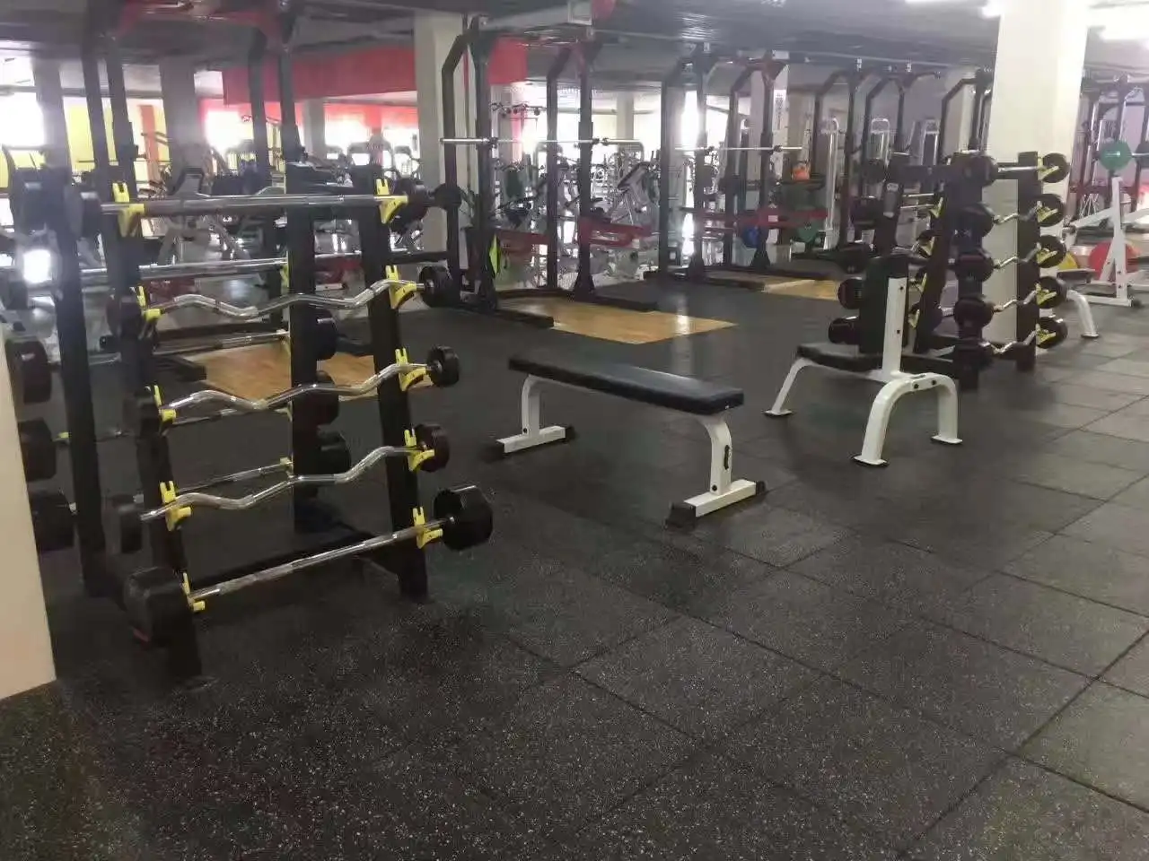 
Indoor crossfit home gym rubber floor tiles 