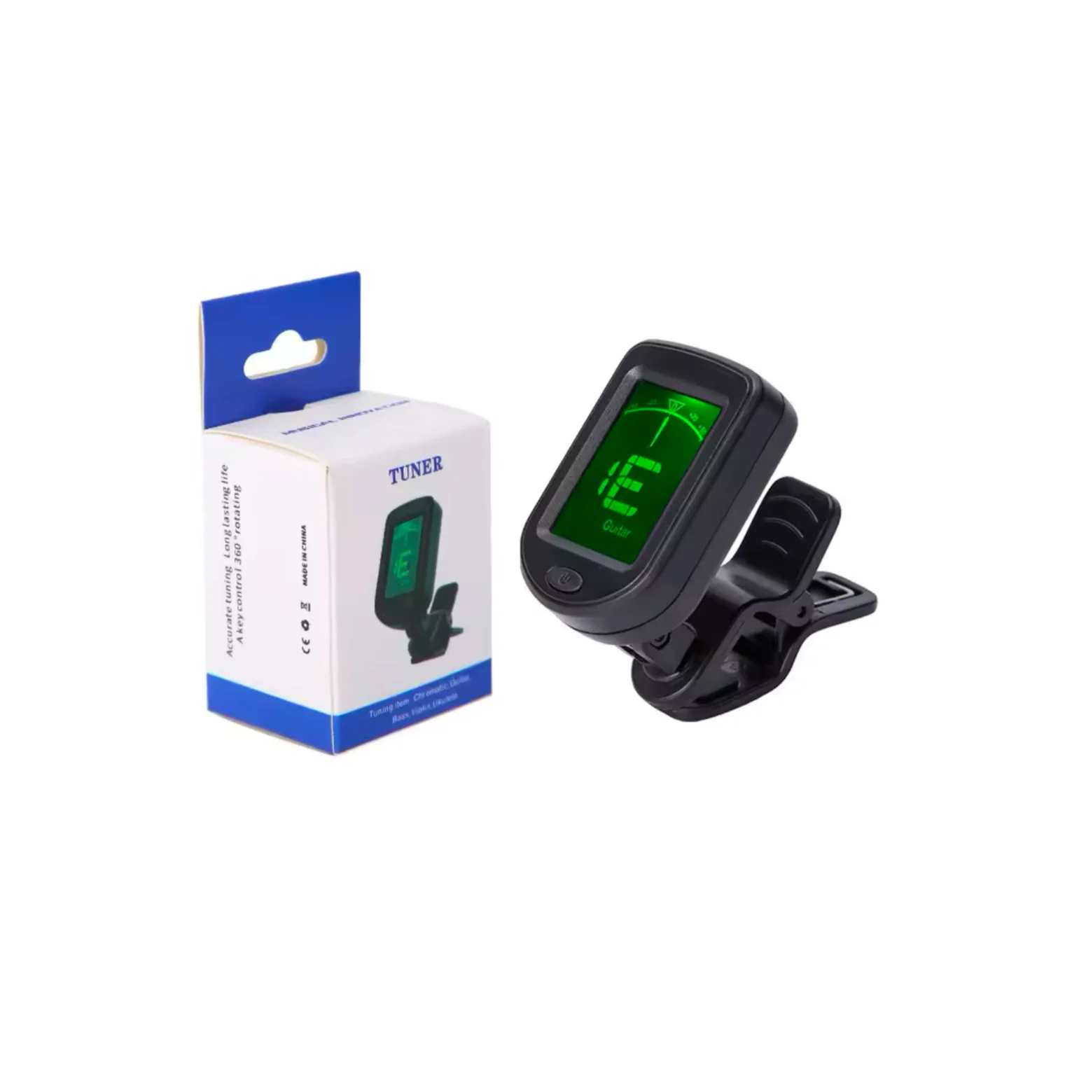 Wholesale lcd tuner digital clip on/clip-on guitar tuner electric with charging for stringed instruments part guitar accessories