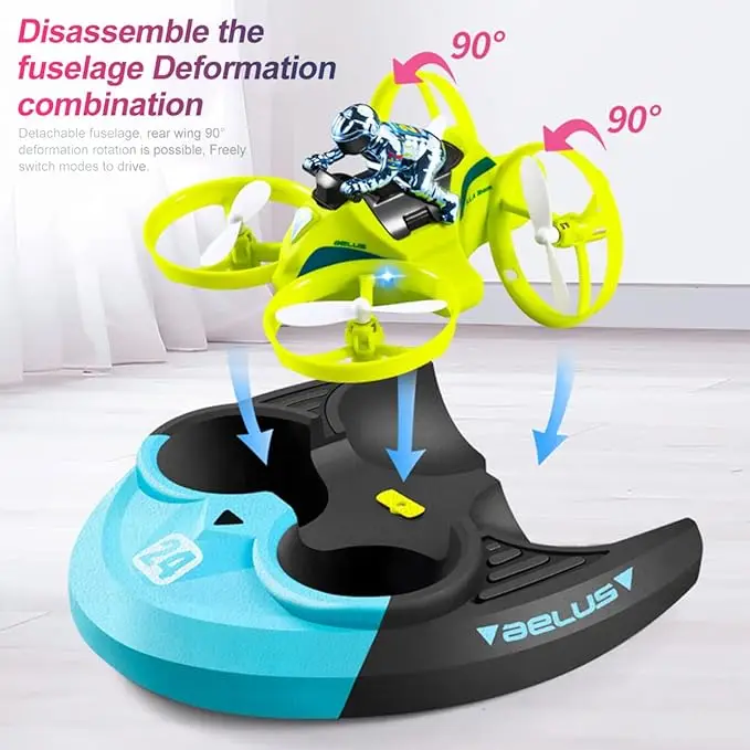 3 in 1 Sea Land Air Flight Remote Control Car Boat RC Quadcopter Drone Aircraft Hovercraft Toy RC Helicopter