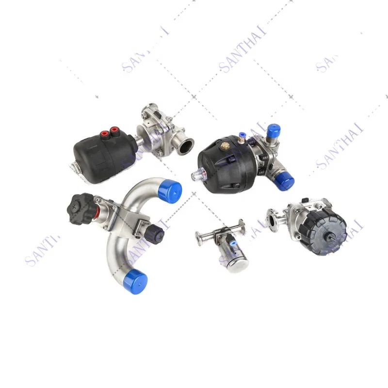 3A DIN Pneumatic Stop Reversing Valve (Double Seat)  ss304 ss316l