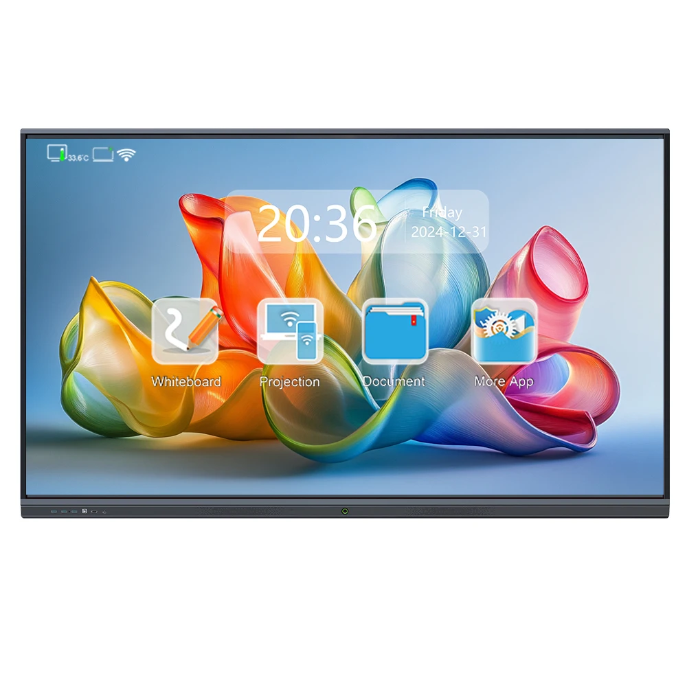 HDFocus 105 Inch Smart Interactive Panel Android Touch Screen Whiteboard for Conference Rooms and Education