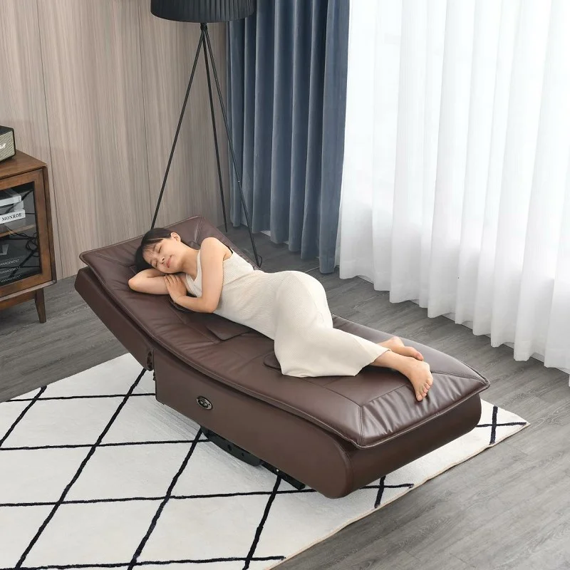 Fancy Popular Motorized Home Furniture Brown leather Adjustable Comfortable Living Room Power massage Recliner Sofa