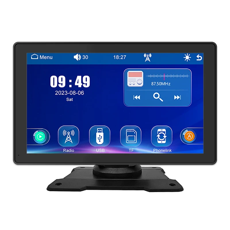 Car Display 2.5D Screen Monitor 9inch Wireless Portable Carplay For Apple Carplay Android Auto