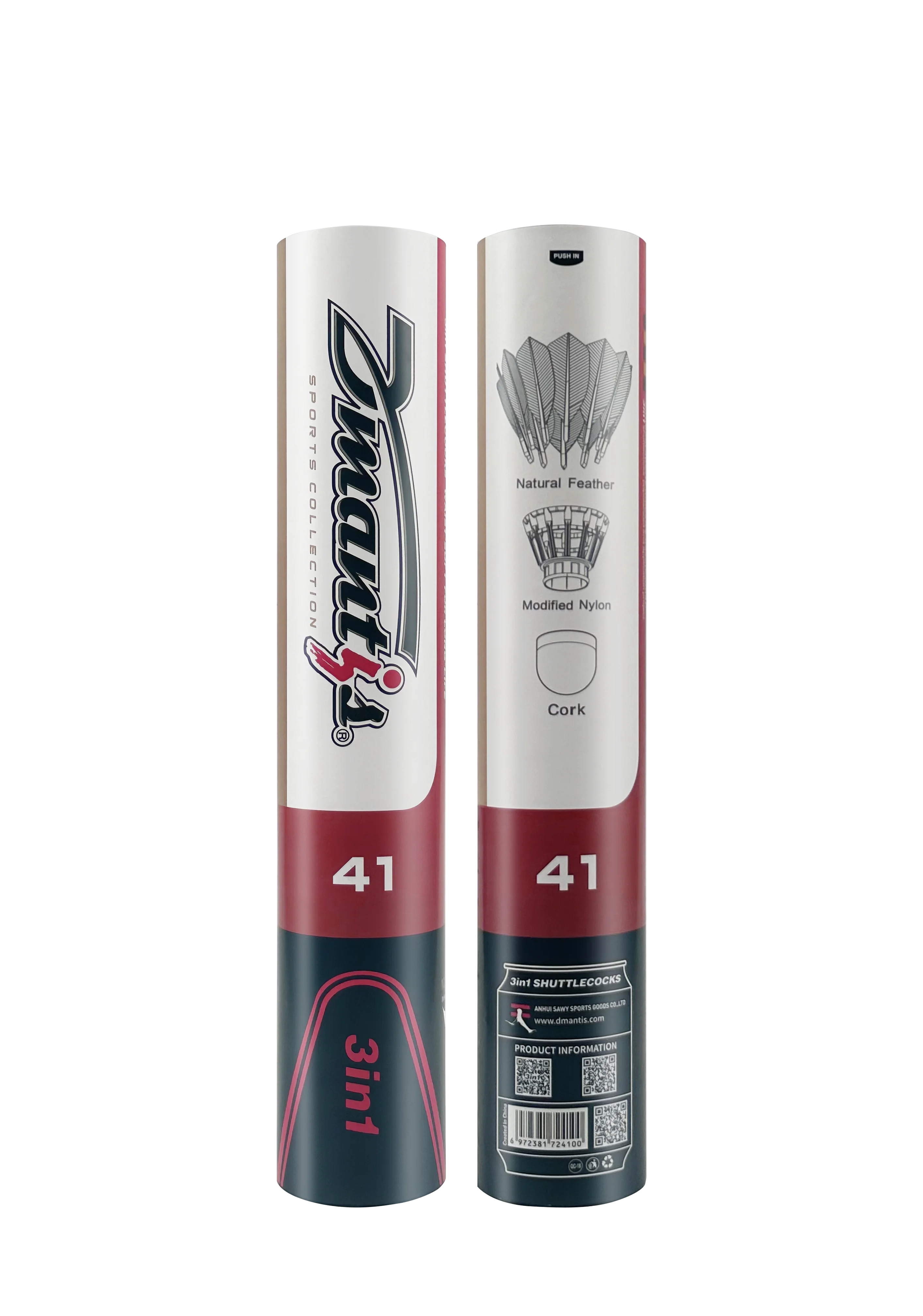 New Arrival D41 Professional3in1 Badminton Shuttlecock Environmentally Friendly Goose Feather Cork Head Stable and Durable