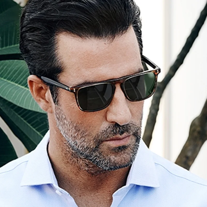 2023 UNOC New Fashion Retro Studs Square Sunglasses Shades Uv400 Vintage Korean Style Sun Glasses for Men and Women