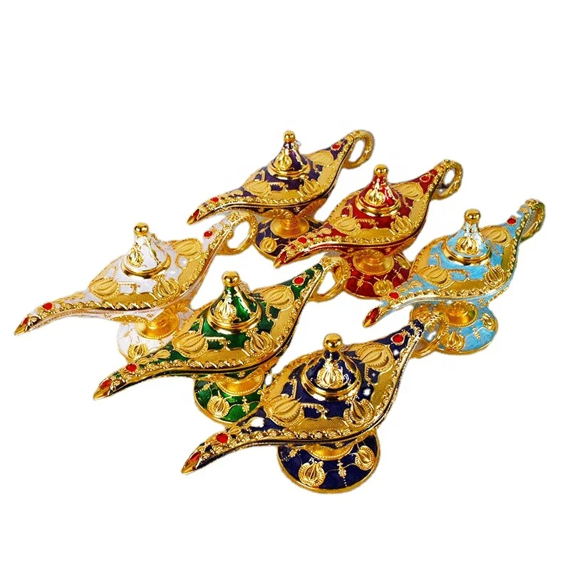 Custom classical style Aladdin magic lamp decoration retro pattern European wishing lamp bedroom decoration crafts for gift
