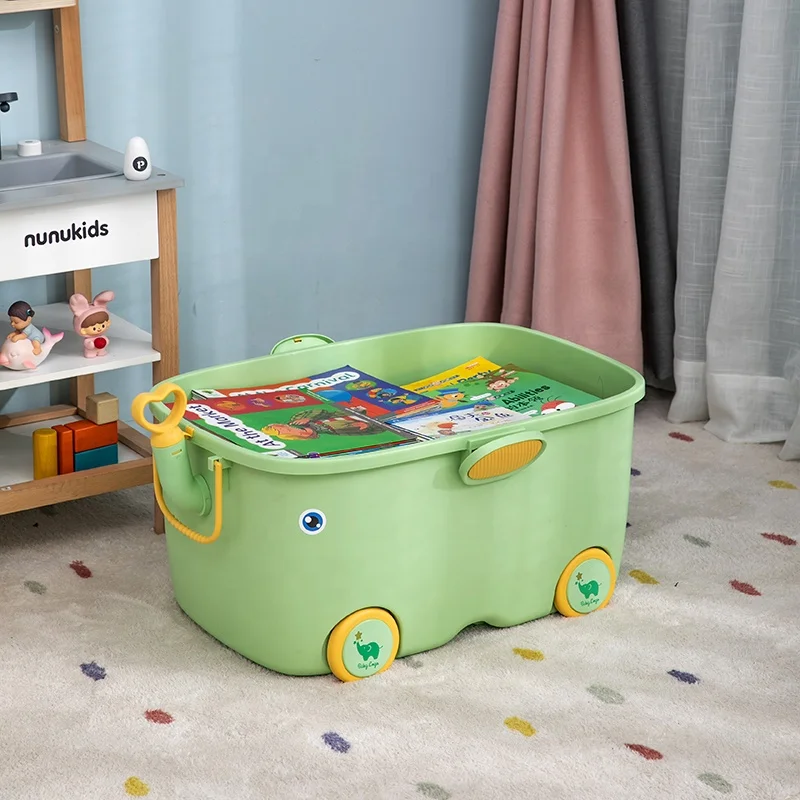 YIKEYOU Large storage box with lid Children toy storage box kid storage box with wheel