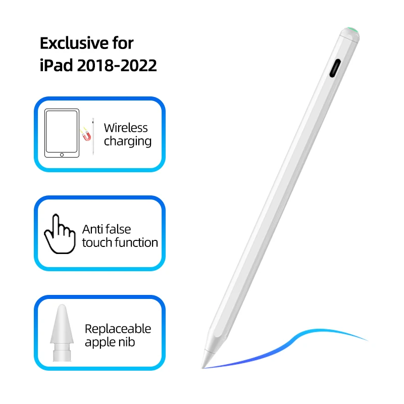 New automatically wireless charging active stylus pen attaches magnetically to compatible apple iPad