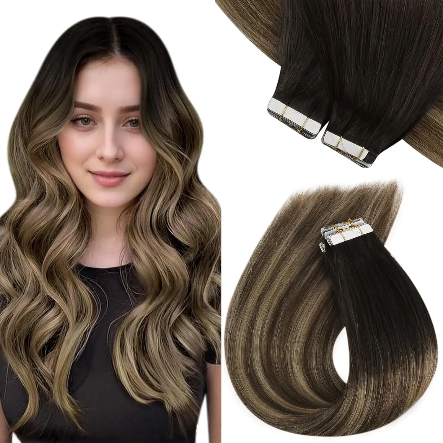 Оптовая продажа необработанные волосы 10A Remy Extensions двойная вытянута лента для наращивания волос девственные человеческие