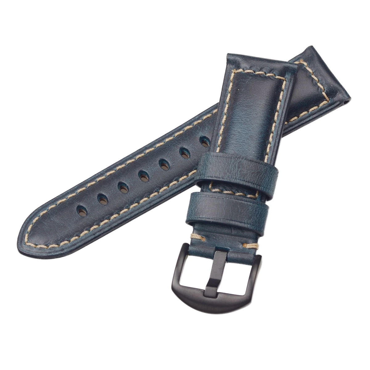 LAIHE Luxury Genuine Leather Watch Straps 18mm 19mm 20mm 21mm 22mm 24mm 26mm 6 Colors Oil Waxed Leather Watch Band