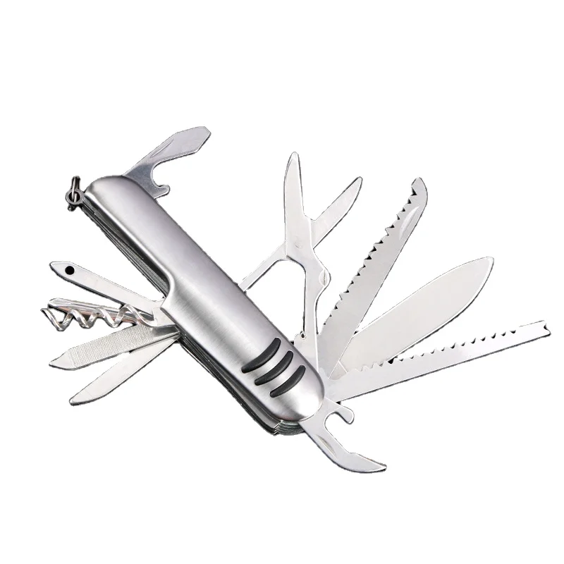 Multi Functional Swiss Folding Knife, Stainless Steel Multi Tool Army Knives Pocket Hunting Outdoor Camping Survival Knife