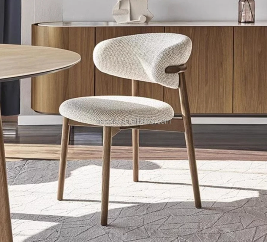 Soft grey fabric dining room chairs for restaurant 6 seater marble dining table china made