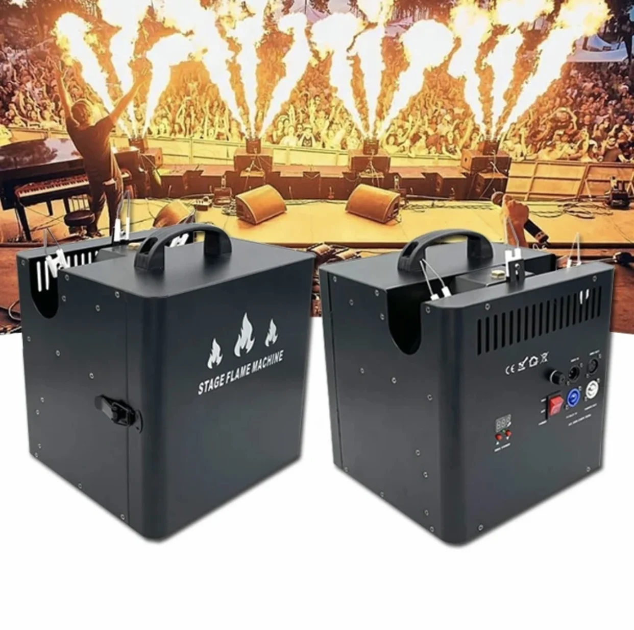 MINSENFX Factory supply Triple Head Fire Machine Dj Fire Flame Machine for Parties Events Dmx Fire Machine