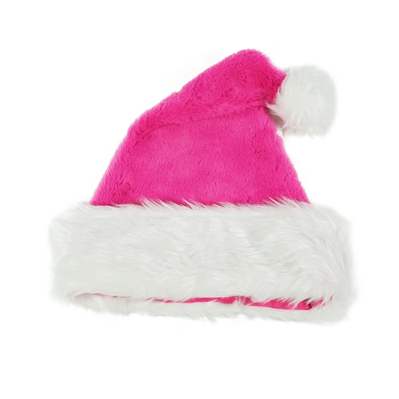 High Quality Christmas Xmas Soft Hat Santa Claus Red Short Plush Hat Merry Christmas Decor Gift