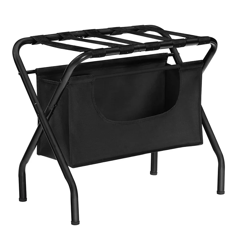 Custom Luggage Rack with Laundry Bag Folding Suitcase Stand with Storage Bag for Guest Room Suitcase Holder