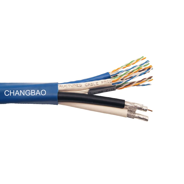 CHANGBAO 2 RG6+2 Cat6+1Cat5e wire Bundled Hybrid Composite Cable