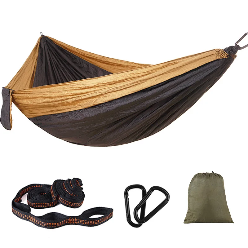 Hot Selling Lightweight Nylon Collapsible Outdoor Camping Hammock With Carry Bag For Outdoor Leisure Travel