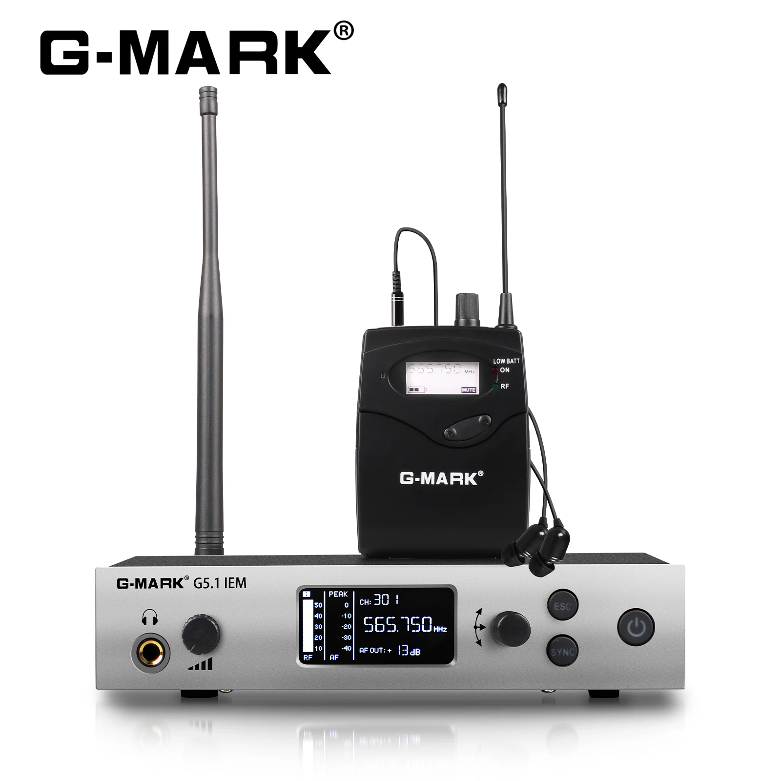 G-MARK IEM G5.1 одноканальный UHF частота выбирается этап возврата беспроводные наушники inears мониторов