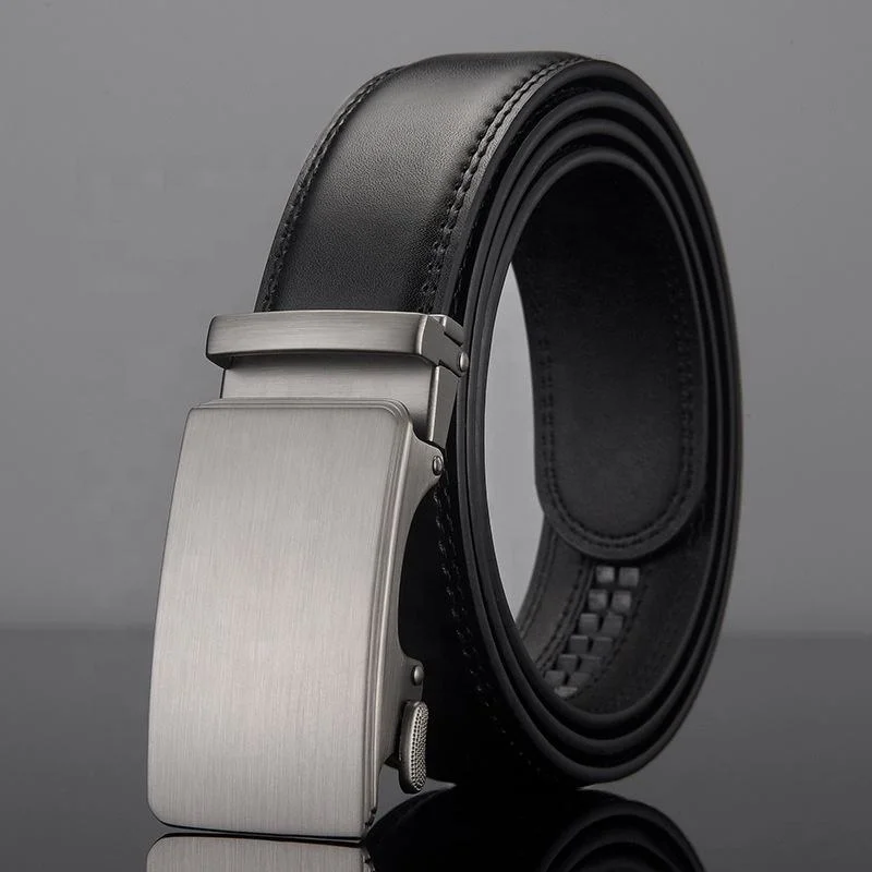 Kulanyane 100% Animal Genuine Leather Belt Buckle Black Belt For Man Ble Buckle Automatic Buckle