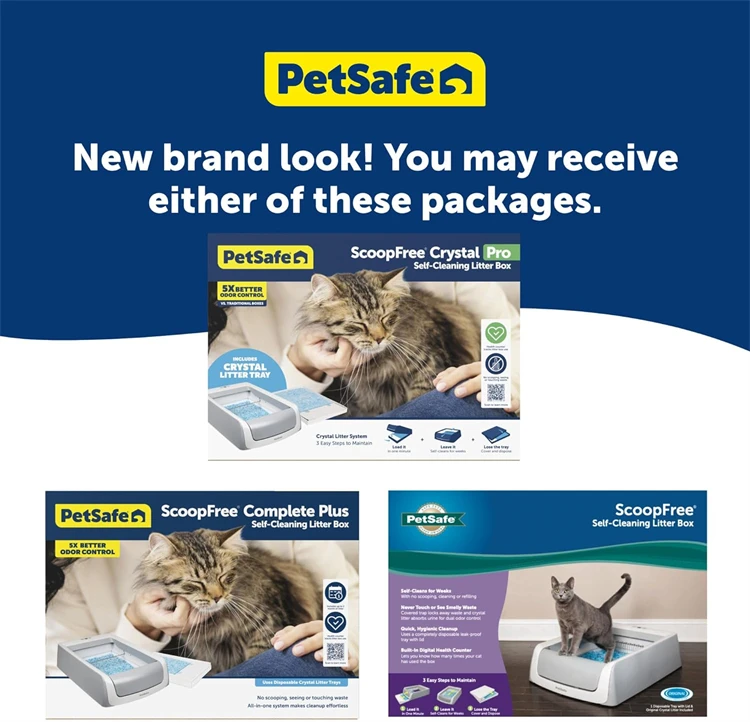 PetSafe ScoopFree Crystal Pro Self-Cleaning Cat Litterbox Hands-Free Cleanup